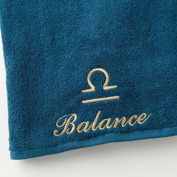 Serviettes de bain brodées Balance - 420g/m2 (bleu paon) Serviettes de bain brodées Balance - 420g/m2 (bleu paon)